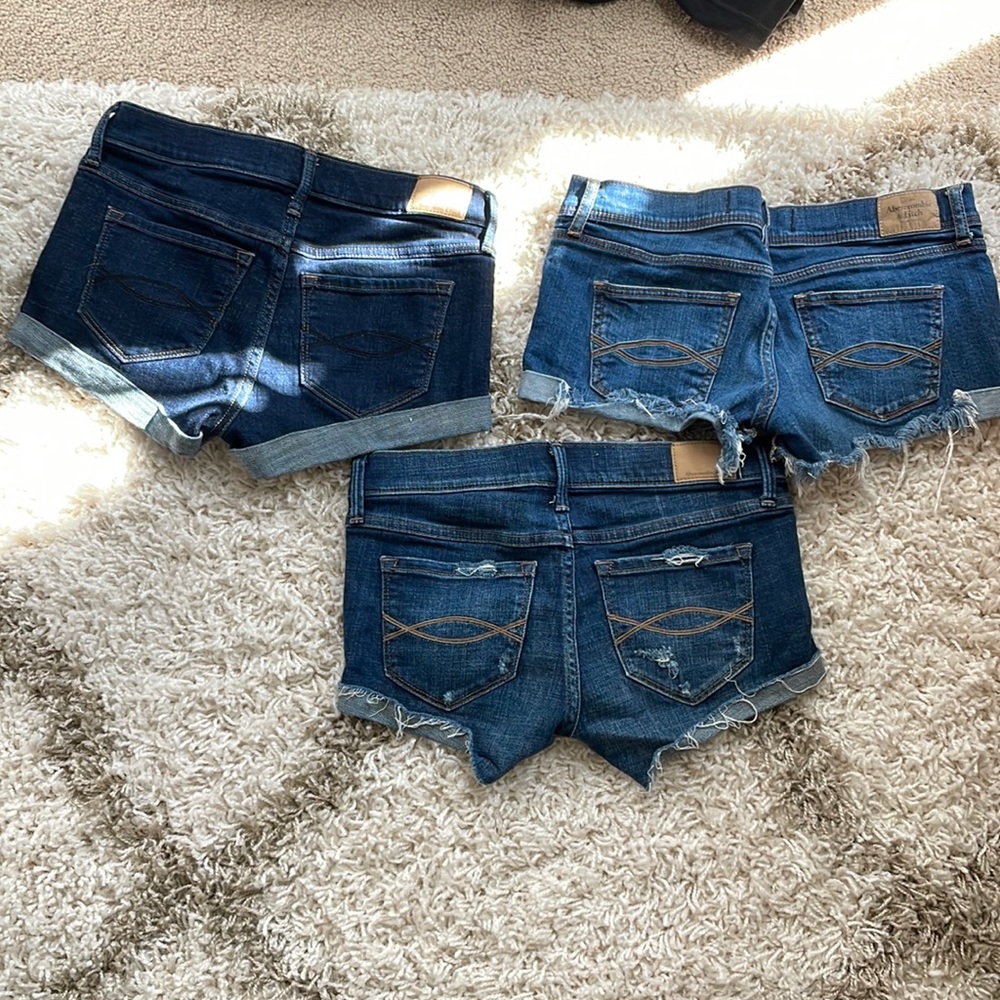 A&f size 2 shorts three pair jean stretchy shorts